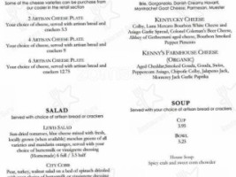 Capital Cellars menu