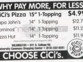 Pizza Hut menu