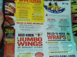 Wings Etc. menu