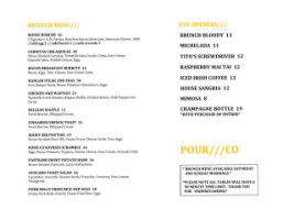 Pour Company, A California Public House menu