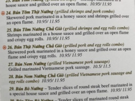 Pho Hiep Grill menu