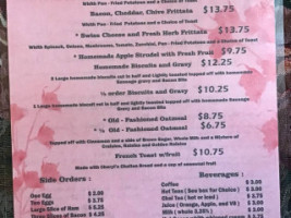 Pink House Cafe menu