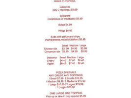 Pizza N Stuff menu