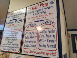 Gus's Pizza menu