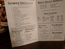 The Pub menu