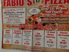 Fabio's Pizza Cleveland menu