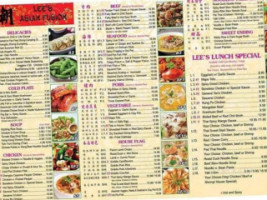 Lee's Asian Fusion menu