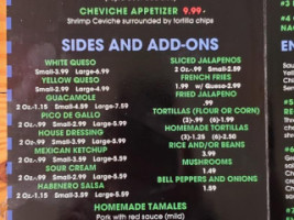 Mi Casa Mexican menu