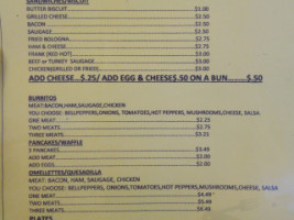 Ruths Cafe menu