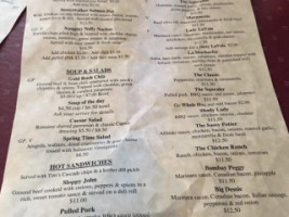 Red Onion Saloon menu