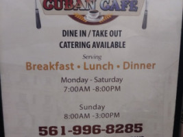 El Prado Cuban Cafe menu