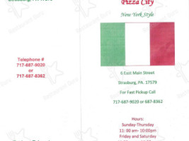 Pizza City menu