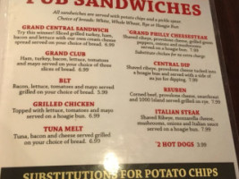 Grand Central Sports Grill menu