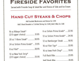 Fireside Steakhouse Lounge menu