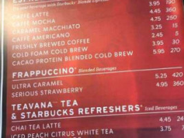 Starbucks menu