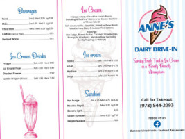 Anne's Dairy Drive In menu