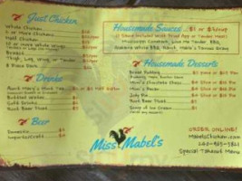 Miss Mabel's menu