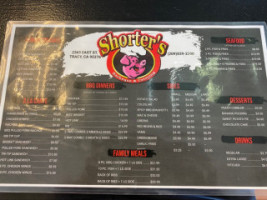 Shorter's Barbeque menu