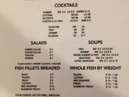 Yoshi Seafood And Grill menu