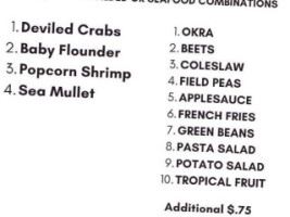 Crab Shack menu