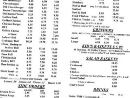 Crosby's Drive-in menu