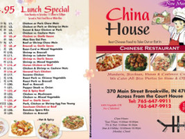 China House menu