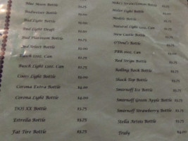 The Pub menu