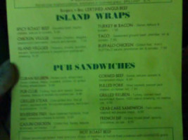 Kellys Down By The Riverside Saloon menu