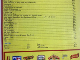 Cox Family menu