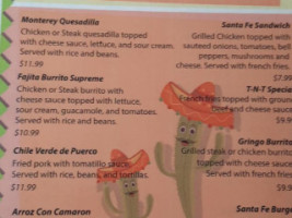 Santa Fe Mexican American menu