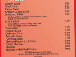 The Pizza Place menu