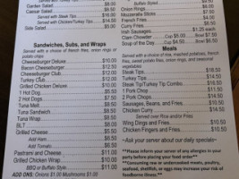 The Goal Post Grille menu