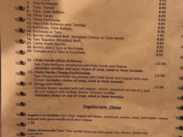 Casa Castillos Mexican menu