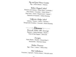 Bistro D'antonio menu