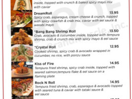 Samurai Sushi Hibachi menu