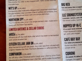 Citizen Cider menu