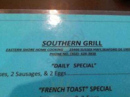 Southern Grill menu