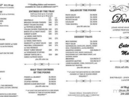 Donna's Deli menu