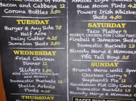 Vaughans Pub Grill menu