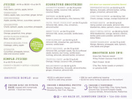 The Green Berry menu