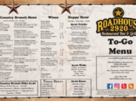 2920 Roadhouse menu