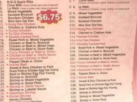 Golden Dragon menu