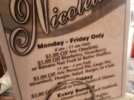 Nicoletta's Family menu