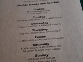 Mulligan's Irish Pub menu