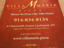 Villa Maria Pizza menu