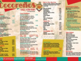 Coco Renos menu