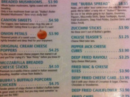 Bubba's Sports Grill menu