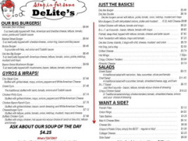 Delite's menu