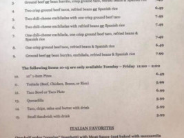 Mex Itali menu