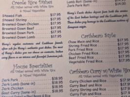 Harry Singh's Original Caribbean menu